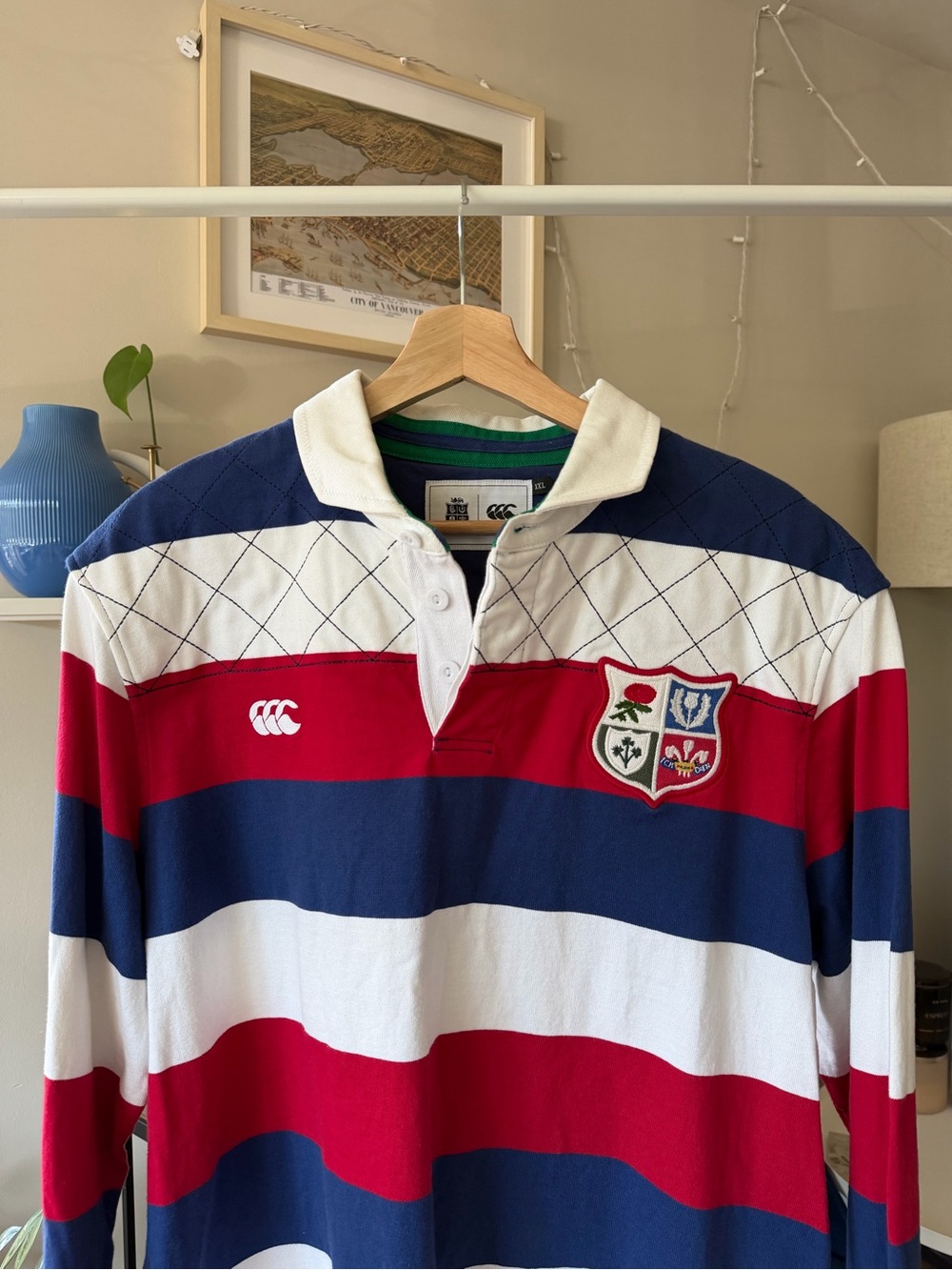 Canterbury British Irish Lions Vintage Stripe Rugby Shirt - Red, Navy & White